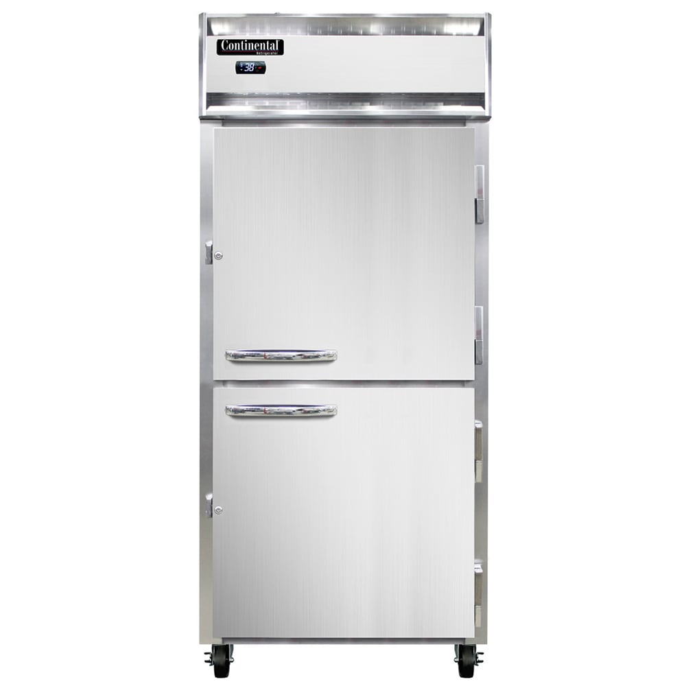 Continental 1RXNHD 36 1/4" One Section Reach In Refrigerator, (2) Right Hinge Solid Doors, Top Compressor, 115v
