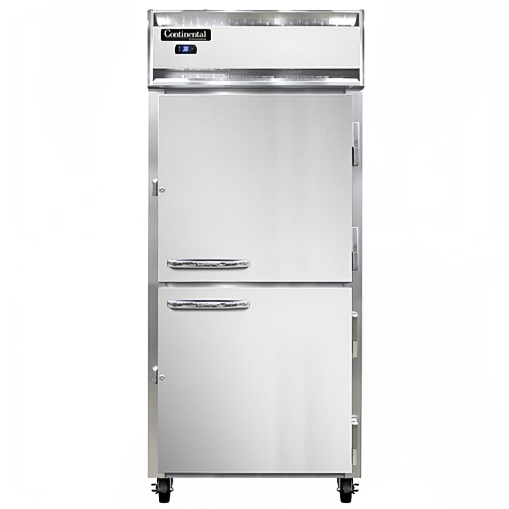 Continental 1RXSNSAHD 36 1/4" One Section Reach In Refrigerator, (2) Right Hinge Solid Doors, Top Compressor, 115v