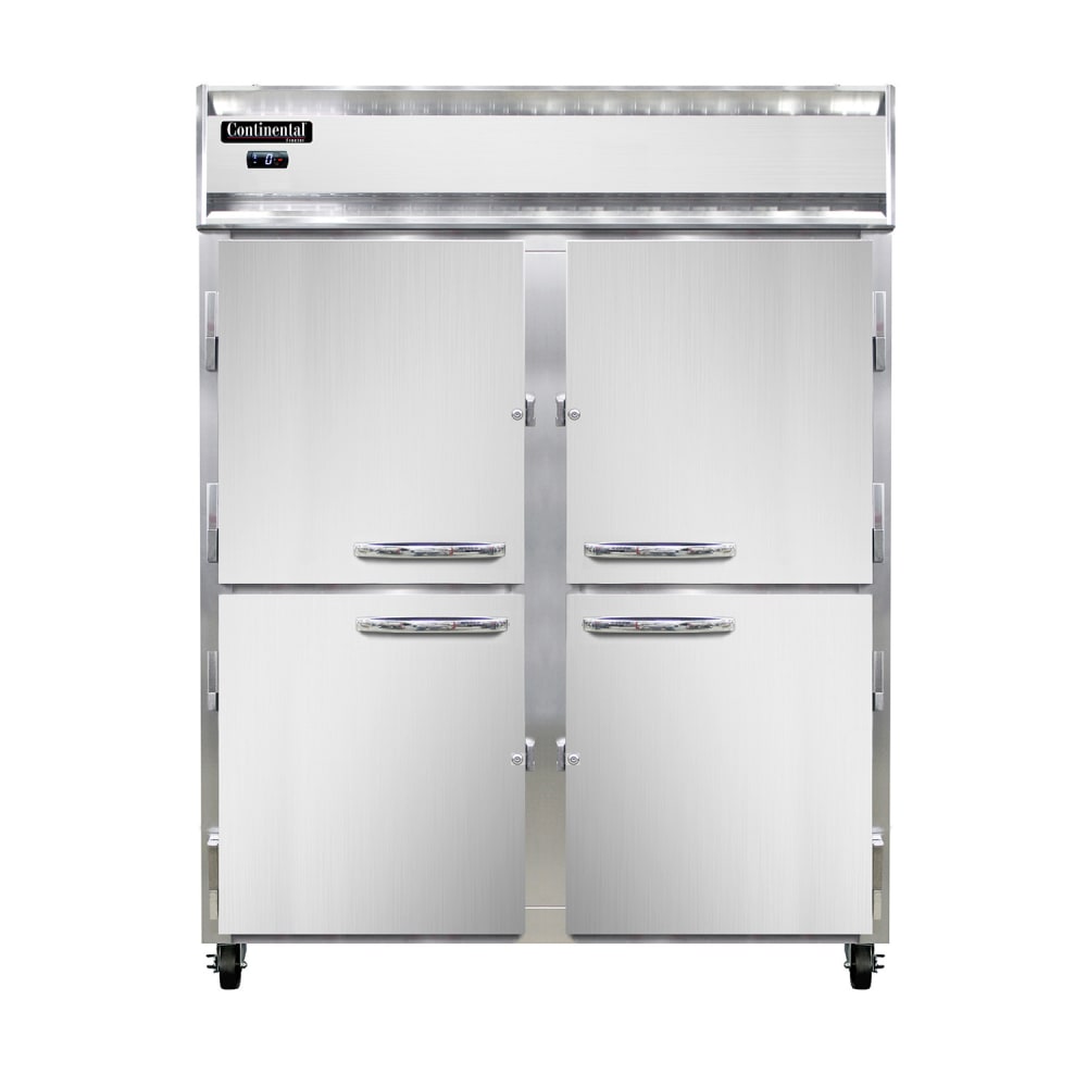 Continental 2FENHD 57" Two Section Reach In Freezer, (4) Left/Right Hinge Solid Doors, 115v