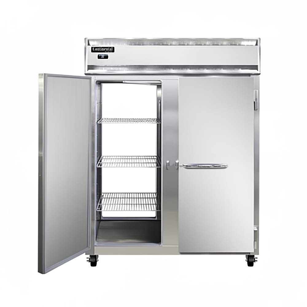 Continental 2FENPT 57" Two Section Pass Thru Freezer, (4) Left/Right Hinge Solid Doors, 115v