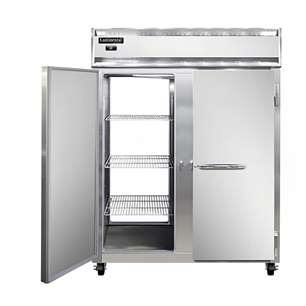Continental 2FENSAPT 57" Two Section Pass Thru Freezer, (4) Left/Right Hinge Solid Doors, 115v