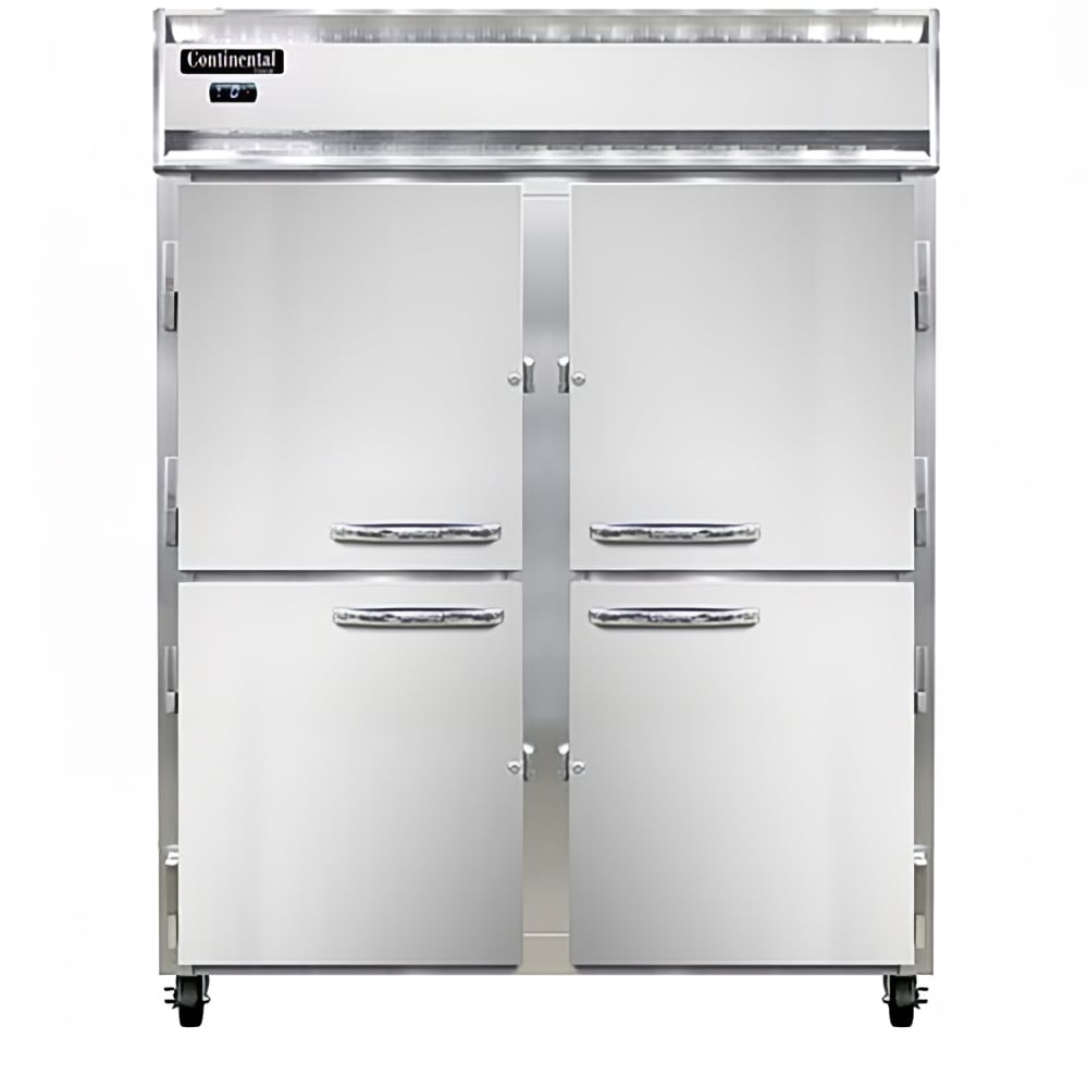 Continental 2FENSSHD 57" Two Section Reach In Freezer, (4) Left/Right Hinge Solid Doors, 115v