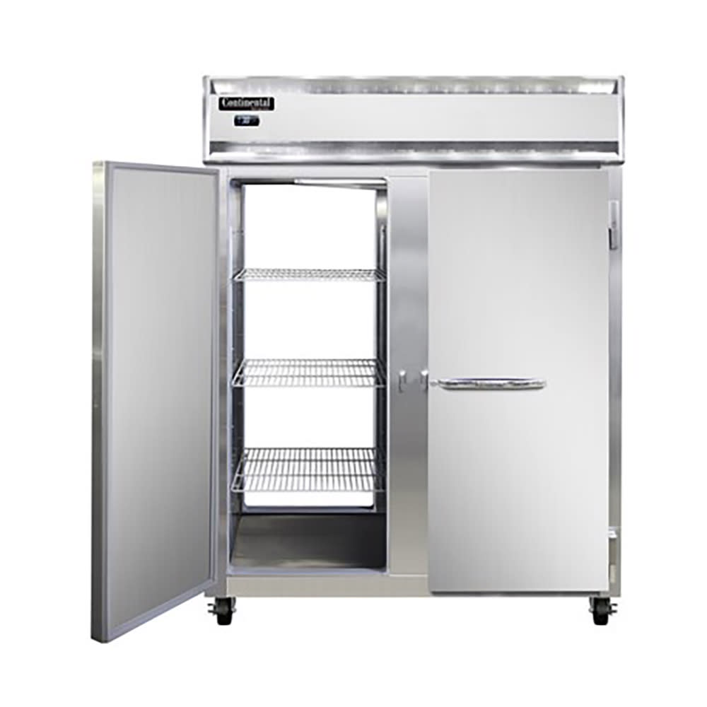 Continental 2FENSSPT 57" Two Section Pass Thru Freezer, (4) Left/Right Hinge Solid Doors, 115v