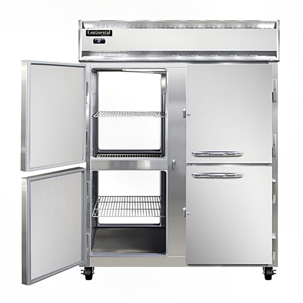 Continental 2FENSSPTHD 57" Two Section Pass Thru Freezer, (8) Left/Right Hinge Solid Doors, 115/208-230v