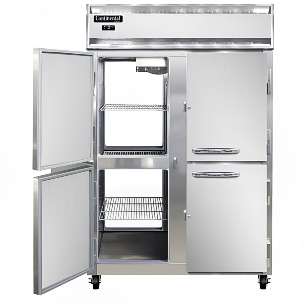 Continental 2FNSAPTHD 52" Two Section Pass Thru Freezer, (8) Left/Right Hinge Solid Doors, 115/208-230v