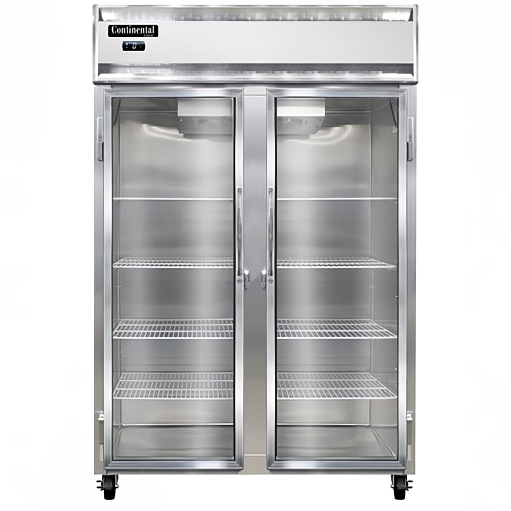 Continental 2FNSSGD 52" Two Section Reach In Freezer, (2) Left/Right Hinge Glass Doors, 115/208-230v
