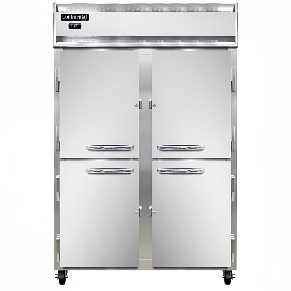 Continental 2FNSSHD 52" Two Section Reach In Freezer, (4) Left/Right Hinge Solid Doors, 115v