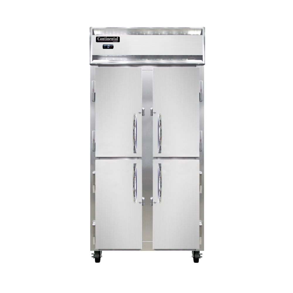 Continental 2FSENHD 36 1/4" Slim Line Two Section Reach In Freezer, (4) Left/Right Hinge Solid Doors, 115v