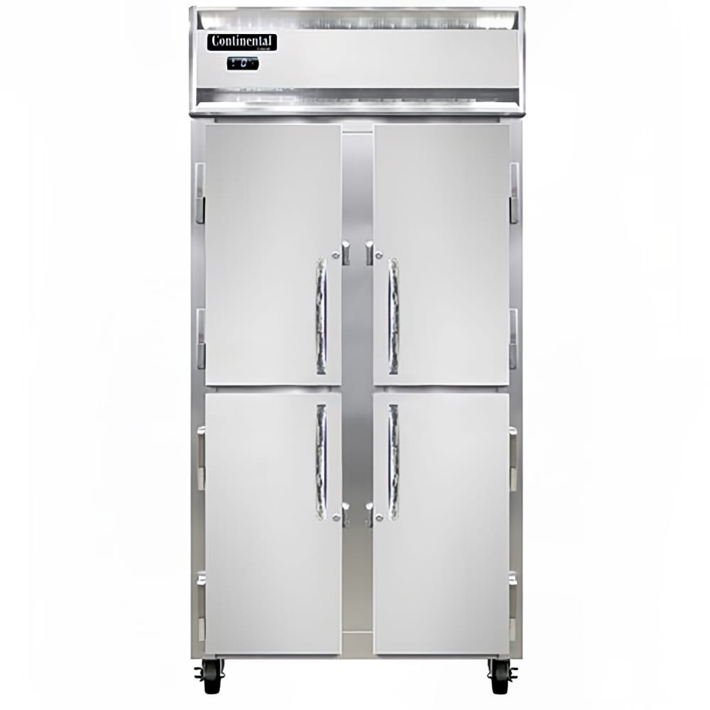 Continental 2FSENSAHD 36 1/4" Slim Line Two Section Reach In Freezer, (4) Left/Right Hinge Solid Doors, 115v