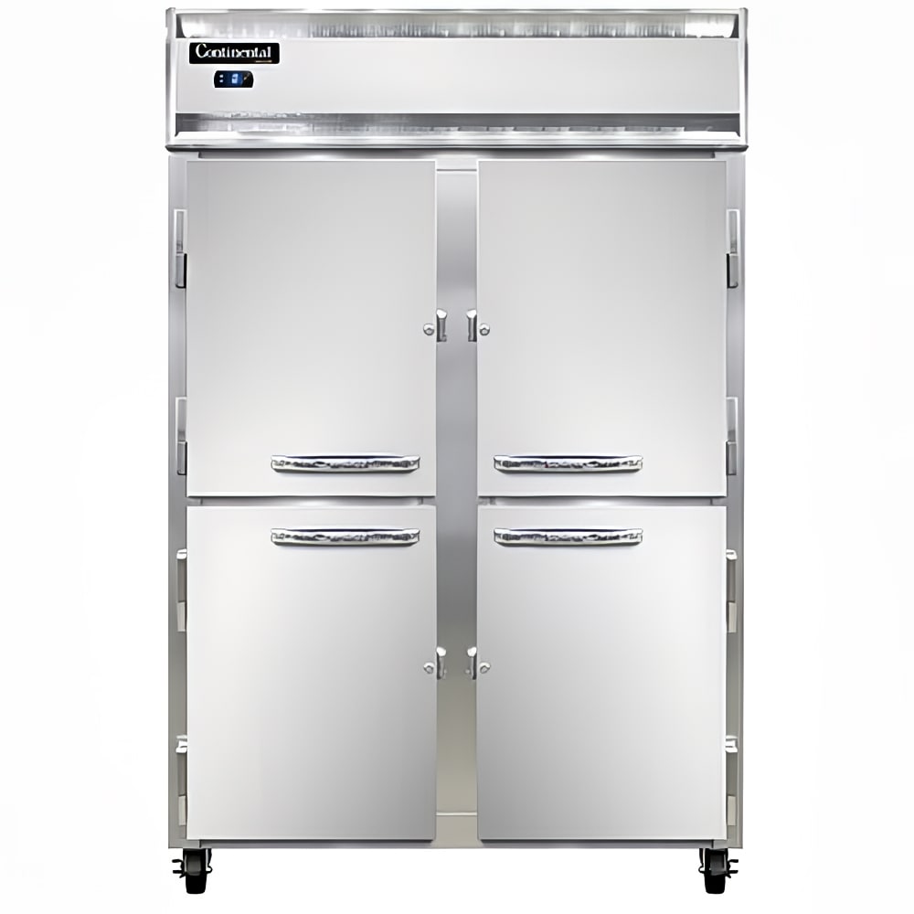 Continental 2FSNHD 52" Two Section Reach In Freezer, (4) Left/Right Hinge Solid Doors, 115v