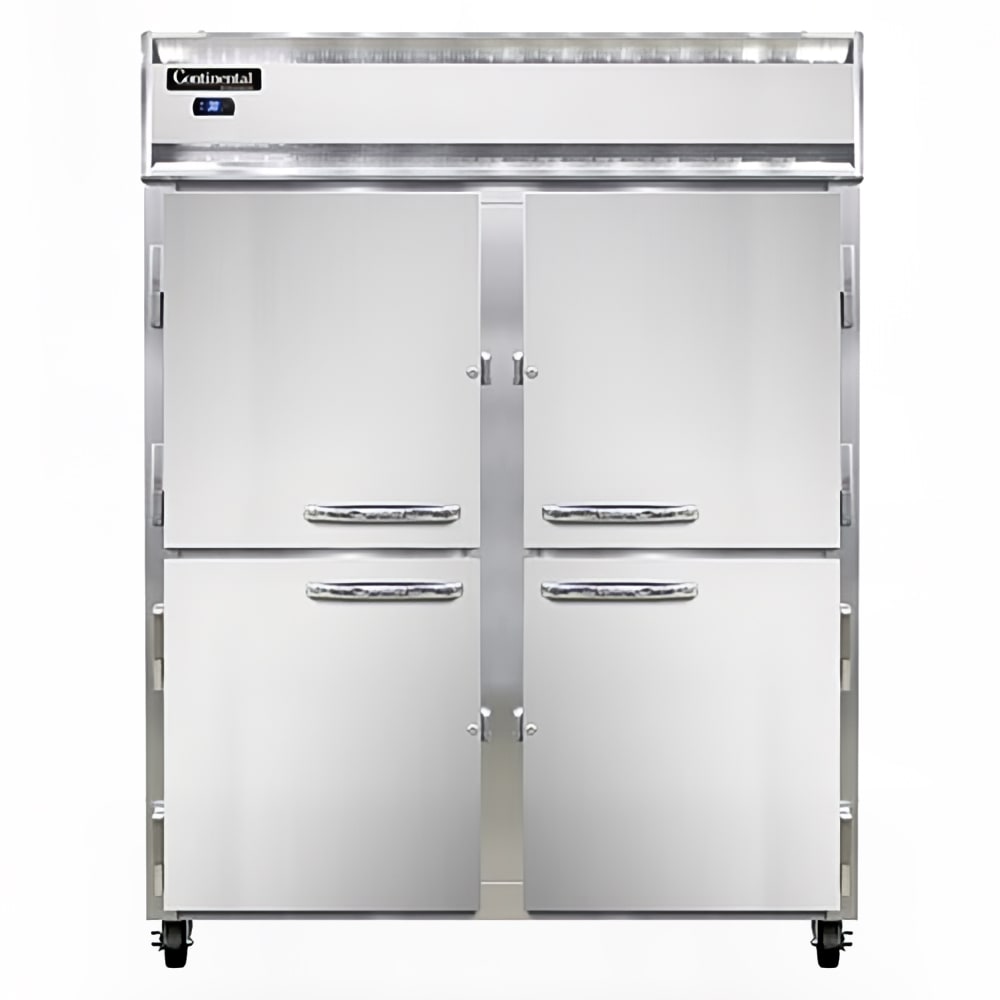 Continental 2RENSAHD 57" Two Section Reach In Refrigerator, (2) Left/Right Hinge Solid Doors, Top Compressor, 115v
