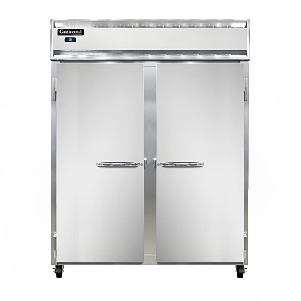 Continental 2RENSS 57" Two Section Reach In Refrigerator, (2) Left/Right Hinge Solid Doors, 115v