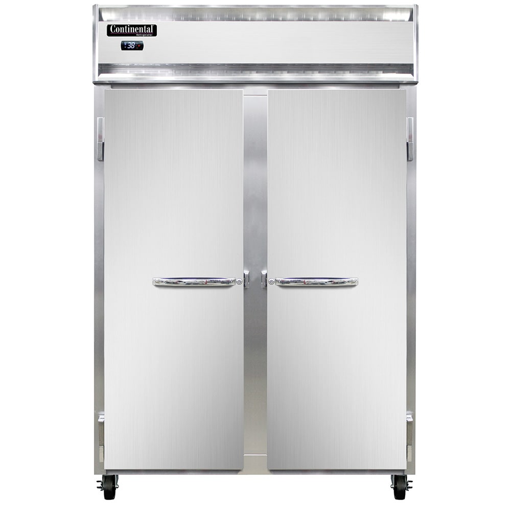 Continental 2RN 52" Two Section Reach In Refrigerator, (2) Left/Right Hinge Solid Doors, 115v