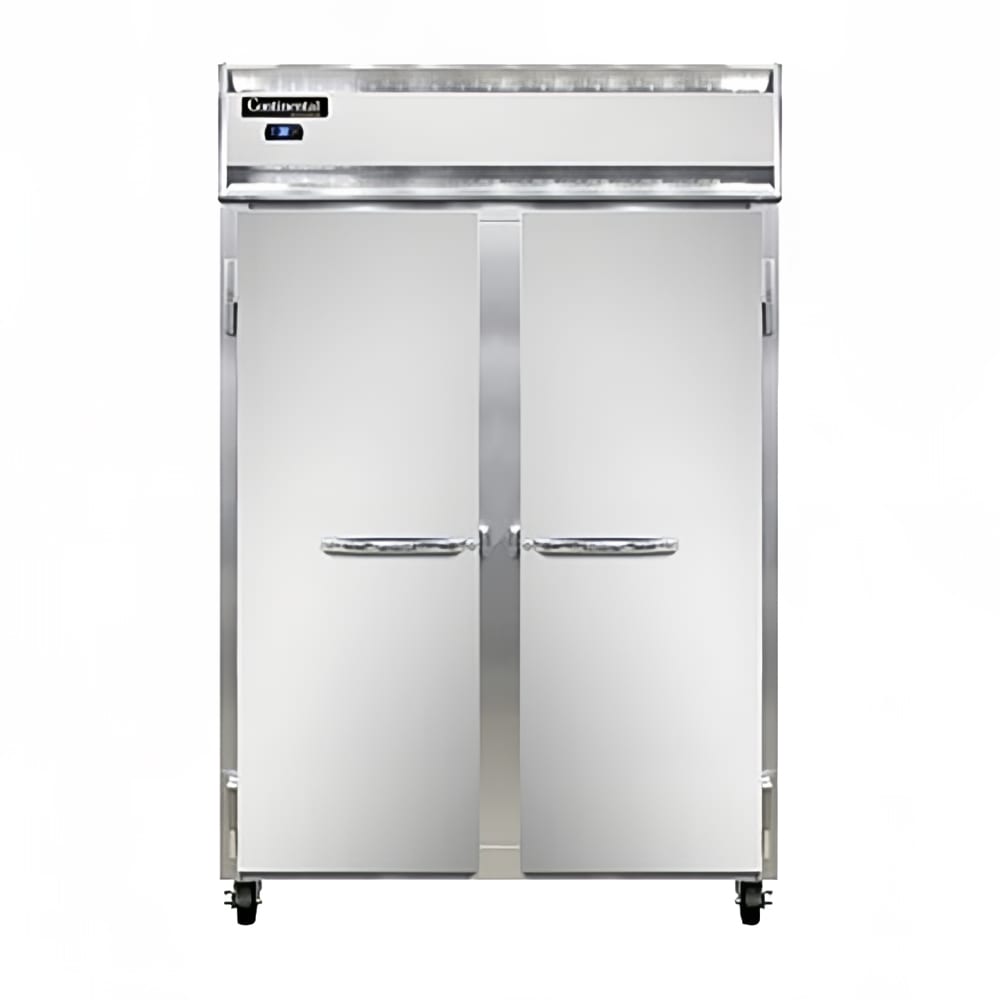 Continental 2RNSS 52" Two Section Reach In Refrigerator, (2) Left/Right Hinge Solid Doors, 115v