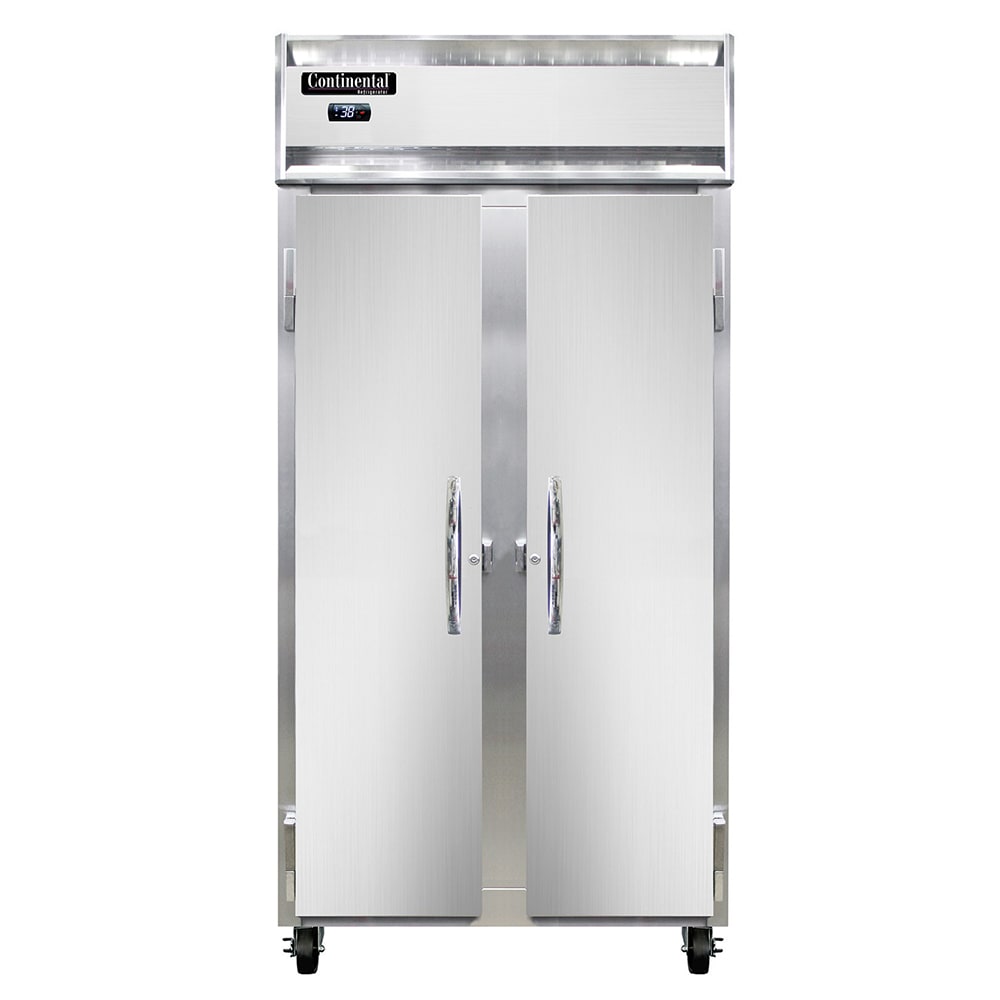 Continental 2RSEN 36 1/4" Two Section Reach In Refrigerator, (2) Left/Right Hinge Solid Doors, 115v