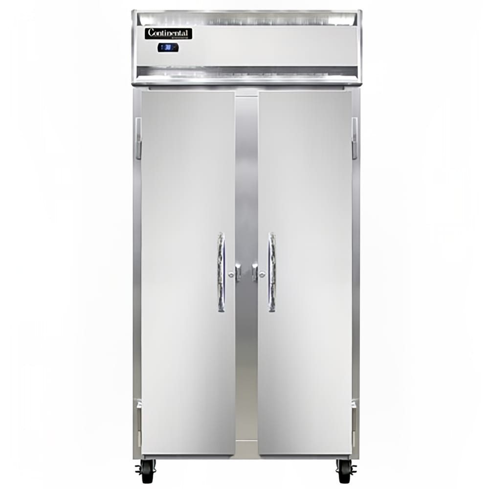 Continental 2RSENSA 36 1/4" Two Section Reach In Refrigerator, (2) Left/Right Hinge Solid Doors, Top Compressor, 115v
