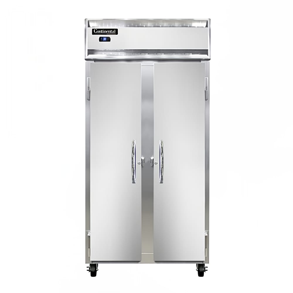 Continental 2RSESN 36 1/4" Two Section Reach In Refrigerator, (2) Left/Right Hinge Solid Doors, 115v