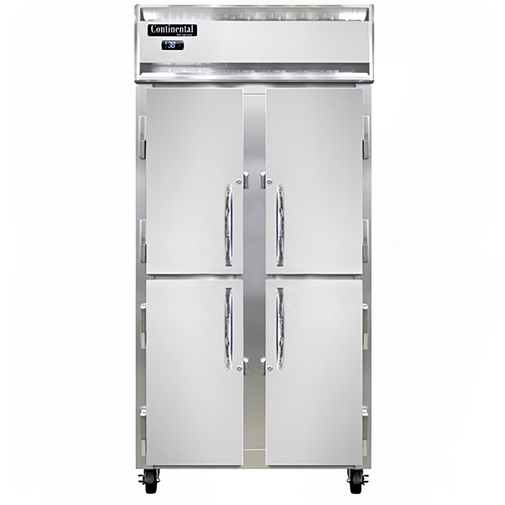 Continental 2RSESNHD 36 1/4" Two Section Reach In Refrigerator, (4) Left/Right Hinge Solid Doors, Top Compressor, 115v