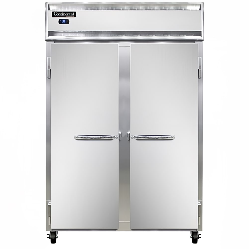 Continental 2RSN 52" Two Section Reach In Refrigerator, (2) Left/Right Hinge Solid Doors, Top Compressor, 115v