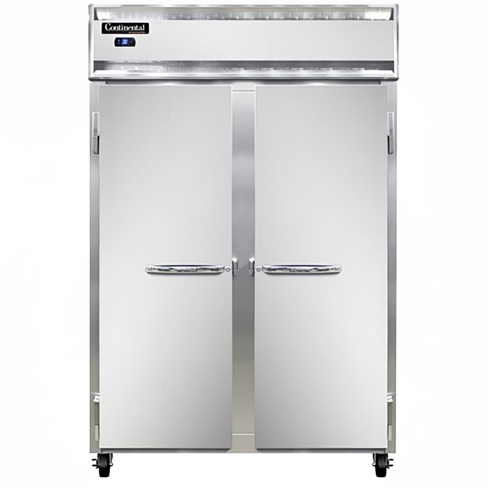 Continental 2RSNSA 52" Two Section Reach In Refrigerator, (2) Left/Right Hinge Solid Doors, Top Compressor, 115v