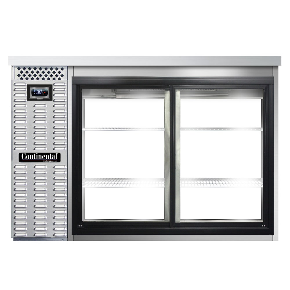 Continental BB50NSSSGDPT 50" Bar Refrigerator - 4 Sliding Glass Doors, Stainless, 115v