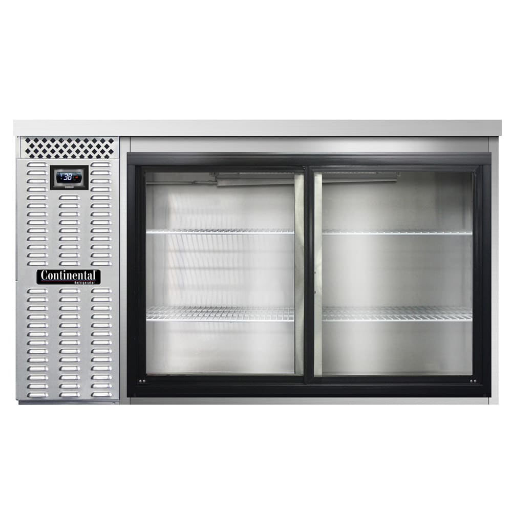 Continental BB59NSSSGD 59" Bar Refrigerator - 2 Sliding Glass Doors, Stainless, 115v
