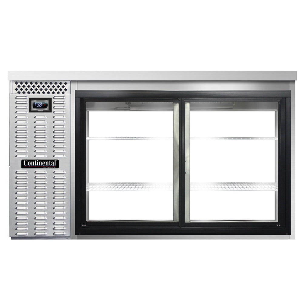 Continental BB59NSSSGDPT 59" Bar Refrigerator - 4 Sliding Glass Doors, Stainless, 115v