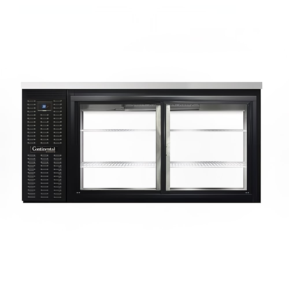Continental BB69SNSGDPT 69" Bar Refrigerator - 4 Sliding Glass Doors, Black, 115v