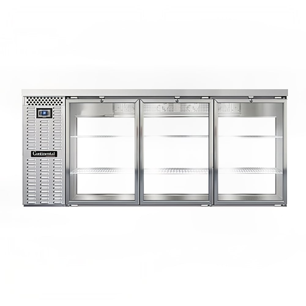 Continental BB79SNSSGDPT 79" Bar Refrigerator - 6 Swinging Glass Doors, Stainless, 115v