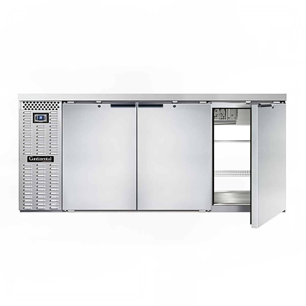Continental BB79SNSSPT 79" Bar Refrigerator - 6 Swinging Solid Doors, Stainless, 115v