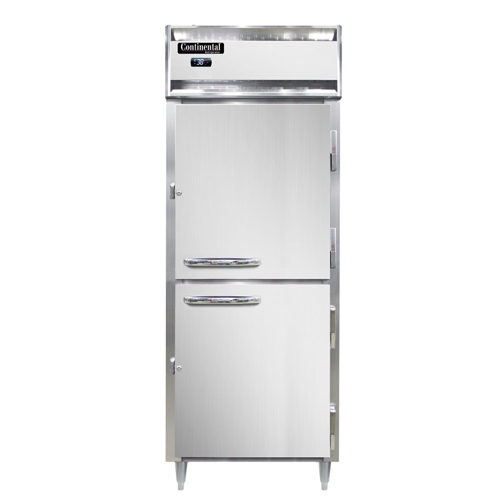 Continental D1RENHD 28 1/2" One Section Reach In Refrigerator, (2) Right Hinge Solid Doors, Top Compressor, 115v