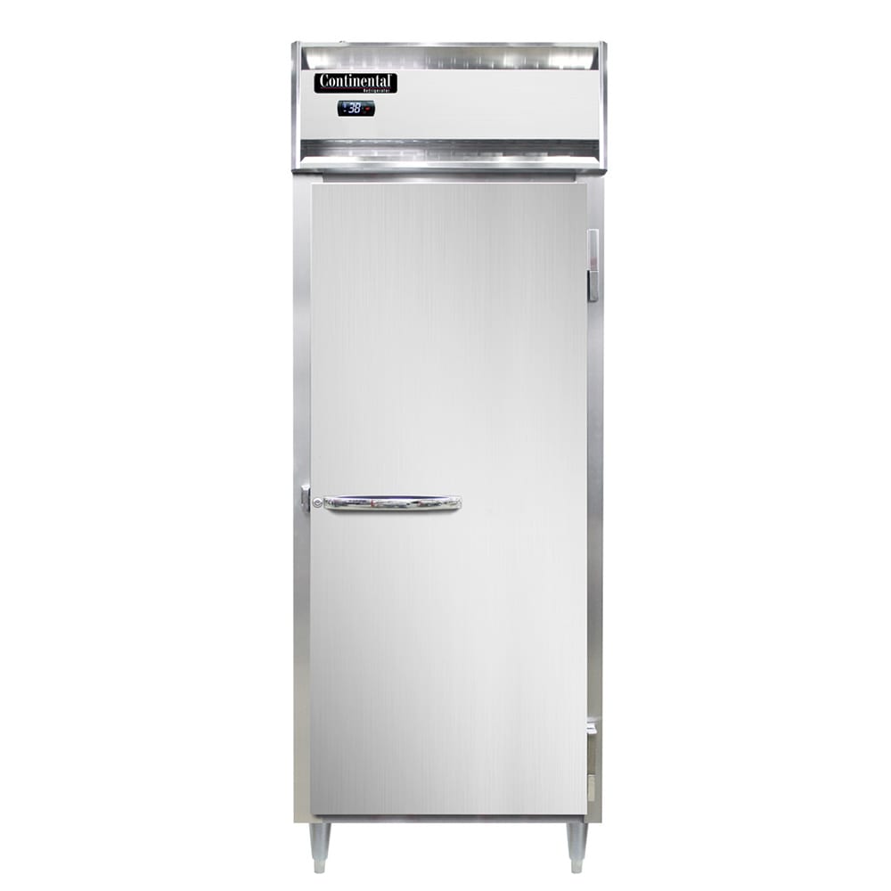 Continental D1RENPT 28 1/2" One Section Pass Thru Refrigerator, (2) Right Hinge Solid Doors, Top Compressor, 115v