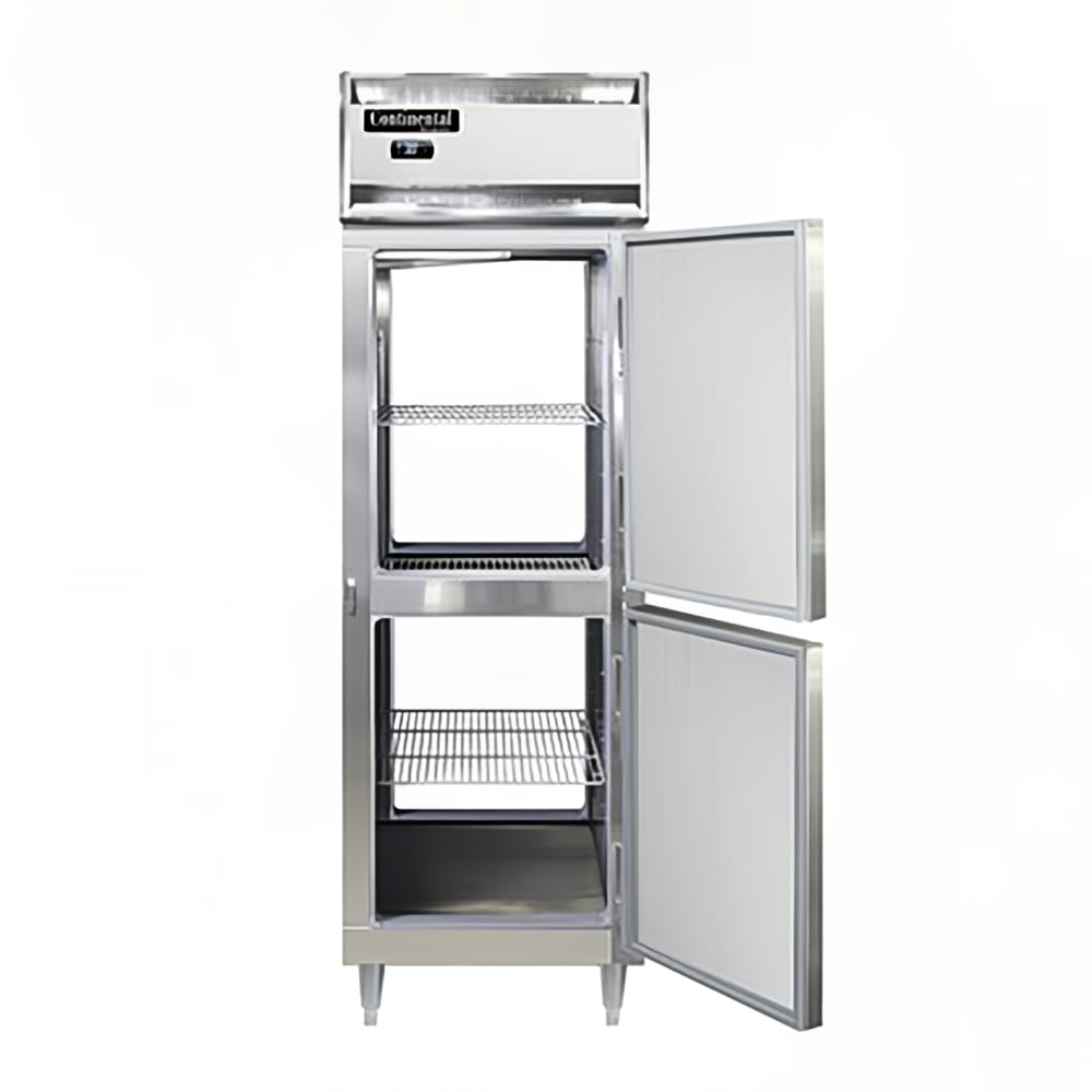 Continental D1RENPTHD 28 1/2" One Section Pass Thru Refrigerator, (4) Right Hinge Solid Doors, Top Compressor, 115v