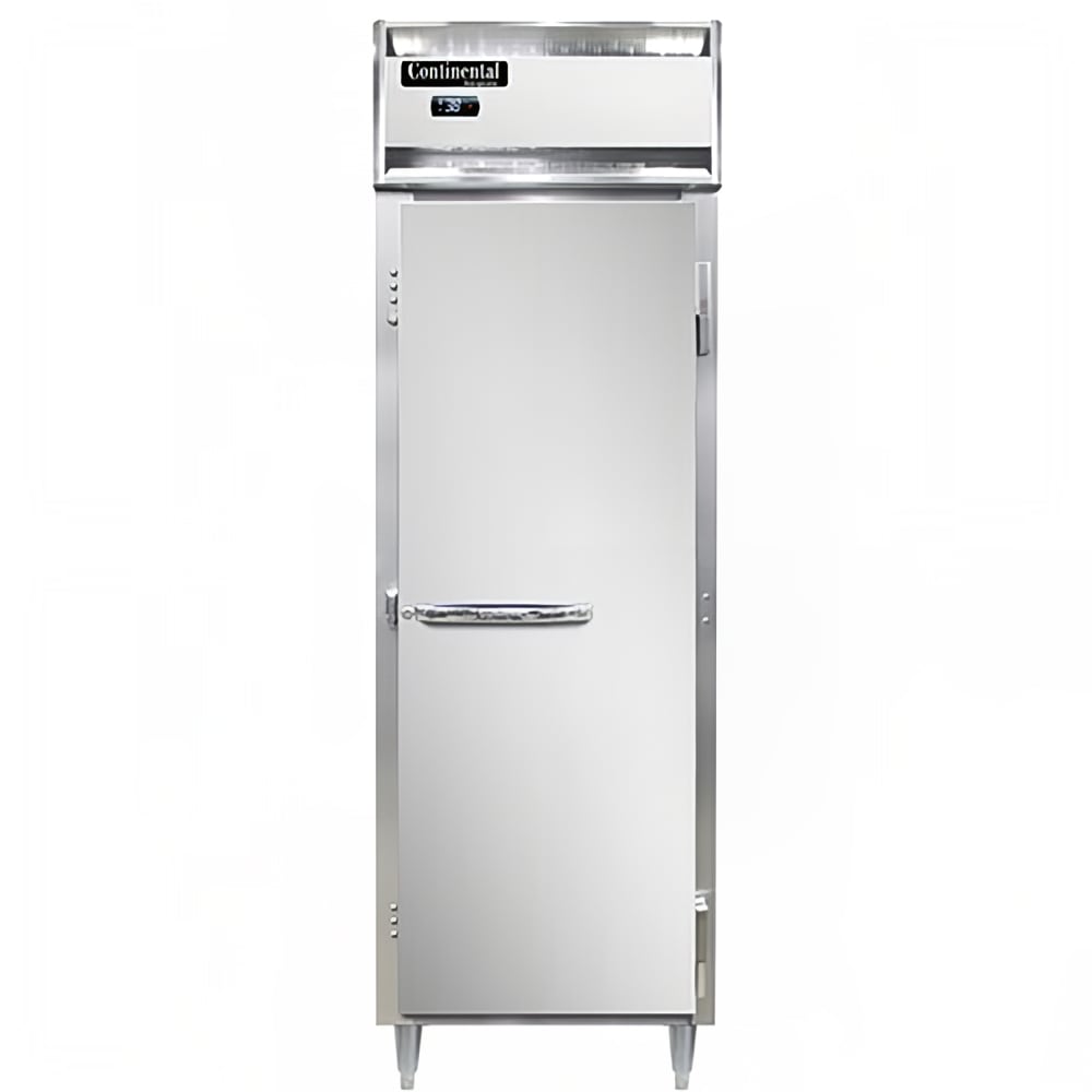 Continental D1RNSS 26" One Section Reach In Refrigerator, (1) Right Hinge Solid Door, Top Compressor, 115v