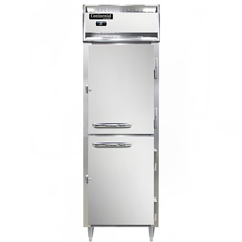 Continental D1RNSSHD 26" One Section Reach In Refrigerator, (2) Right Hinge Solid Doors, Top Compressor, 115v