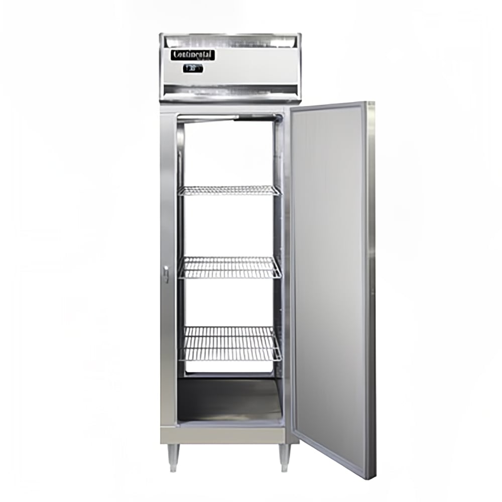Continental D1RNSSPT 26" One Section Pass Thru Refrigerator, (2) Right Hinge Solid Doors, Top Compressor, 115v