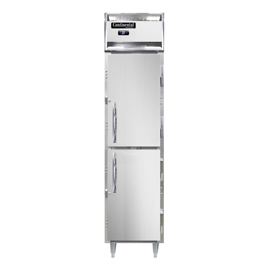 Continental D1RSENHD 17 3/4" One Section Reach In Refrigerator, (2) Right Hinge Solid Doors, Top Compressor, 115v