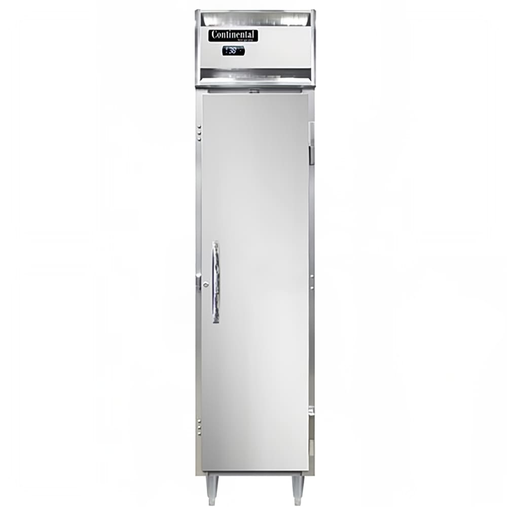 Continental D1RSENSS 17 3/4" One Section Reach In Refrigerator, (1) Right Hinge Solid Door, Top Compressor, 115v
