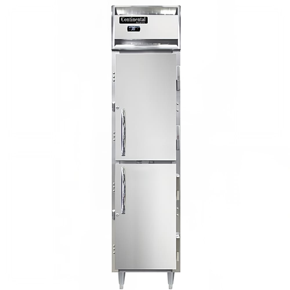 Continental D1RSENSSHD 17 3/4" One Section Reach In Refrigerator, (2) Right Hinge Solid Doors, Top Compressor, 115v