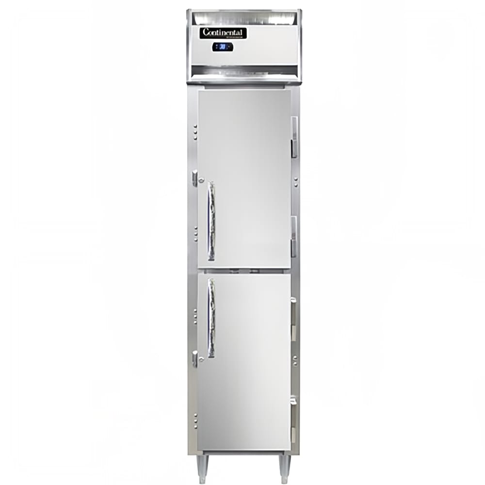 Continental D1RSESNSSHD 17 3/4" One Section Reach In Refrigerator, (2) Right Hinge Solid Doors, Top Compressor, 115v