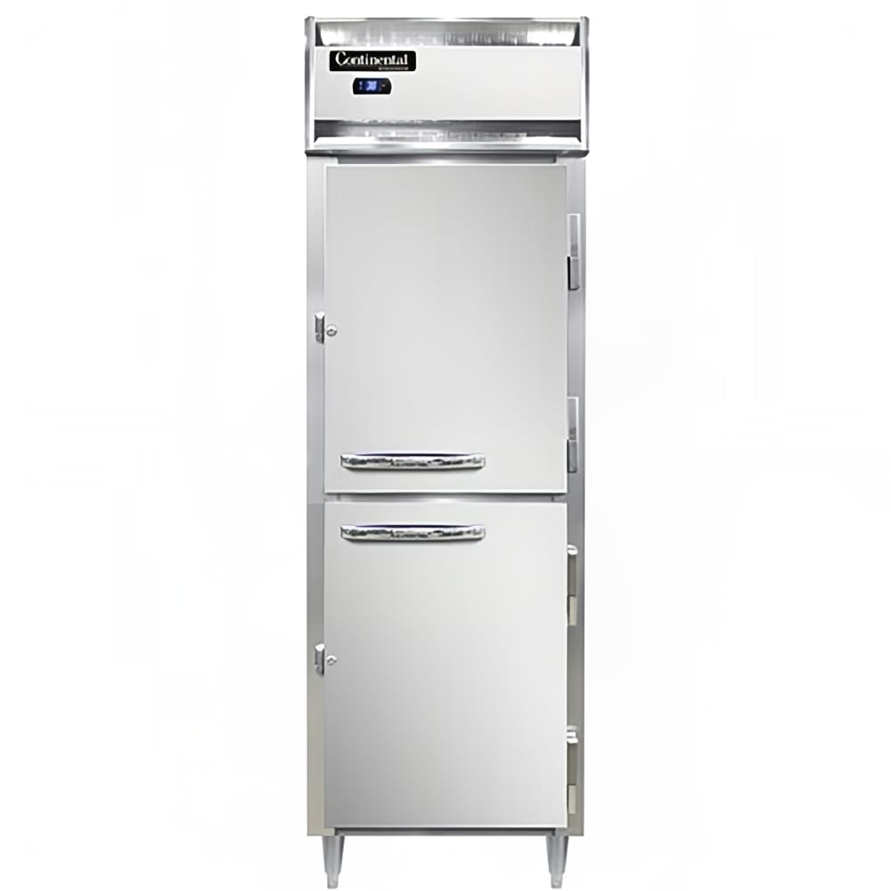 Continental D1RSNHD 26" One Section Reach In Refrigerator, (2) Right Hinge Solid Doors, Top Compressor, 115v