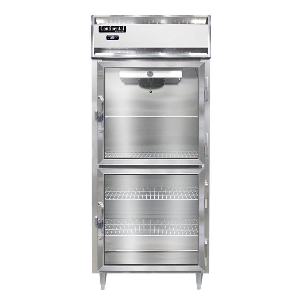 Continental D1RXSNGDHD 36 1/4" One Section Reach In Refrigerator, (2) Right Hinge Glass Doors, Top Compressor, 115v
