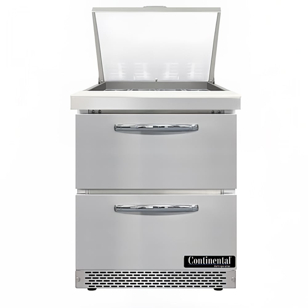 Continental D27N12M-FB-D 27" Designer Line Sandwich/Salad Prep Table w/ Refrigerated Base, 115v