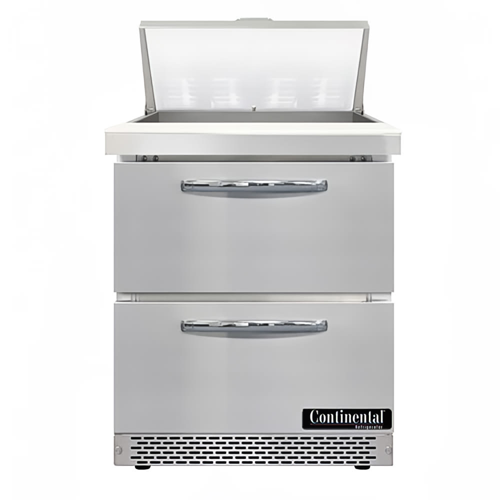 Continental D27N8-FB-D 27" Designer Line Sandwich/Salad Prep Table w/ Refrigerated Base, 115v