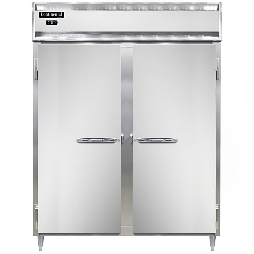 Continental D2FENPT 57" Designer Line Two Section Pass Thru Freezer, (4) Left/Right Hinge Solid Doors, 115v