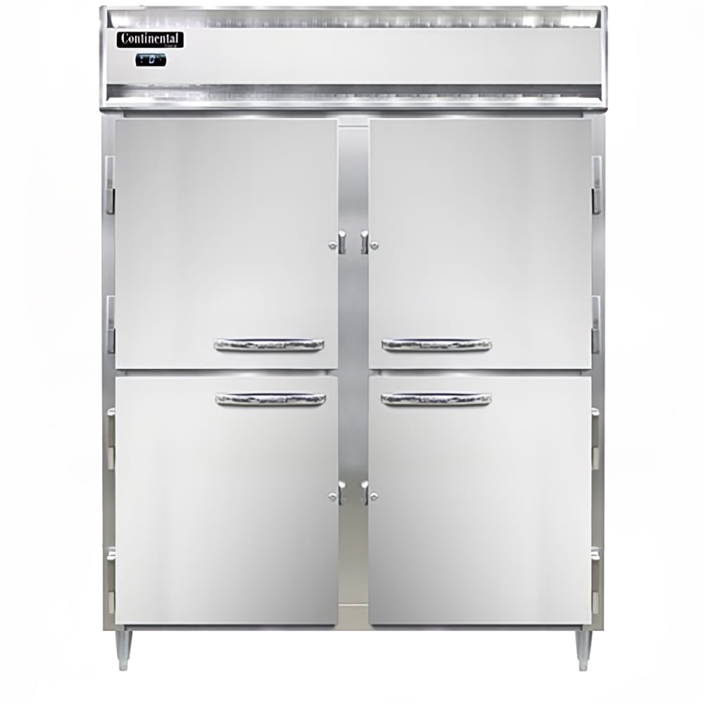 Continental D2FENPTHD 57" Designer Line Two Section Pass Thru Freezer, (8) Left/Right Hinge Solid Doors, 115v
