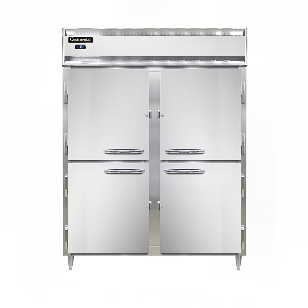 Continental D2FESNHD 57" Designer Line Two Section Reach In Freezer, (4) Left/Right Hinge Solid Doors, 115v