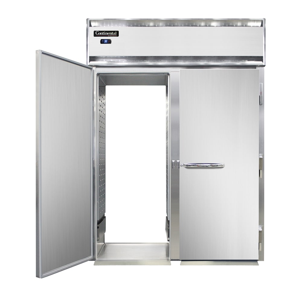 Continental D2FINSART 68 1/2" Designer Line Two Section Roll Thru Freezer, (4) Left/Right Hinge Solid Doors, 115/208-230v