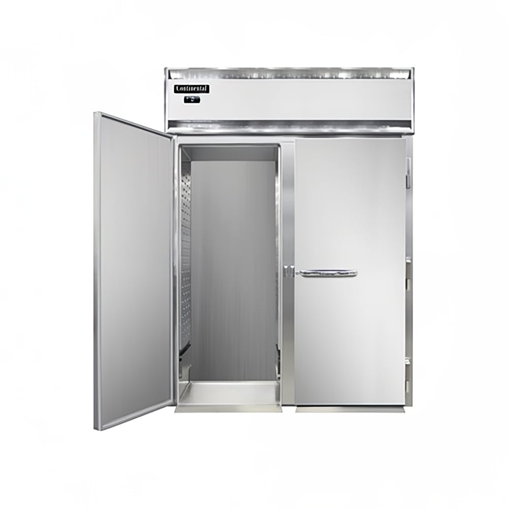 Continental D2FINSS 68 1/2" Designer Line Two Section Roll In Freezer, (2) Left/Right Hinge Solid Doors, 115/208-230v