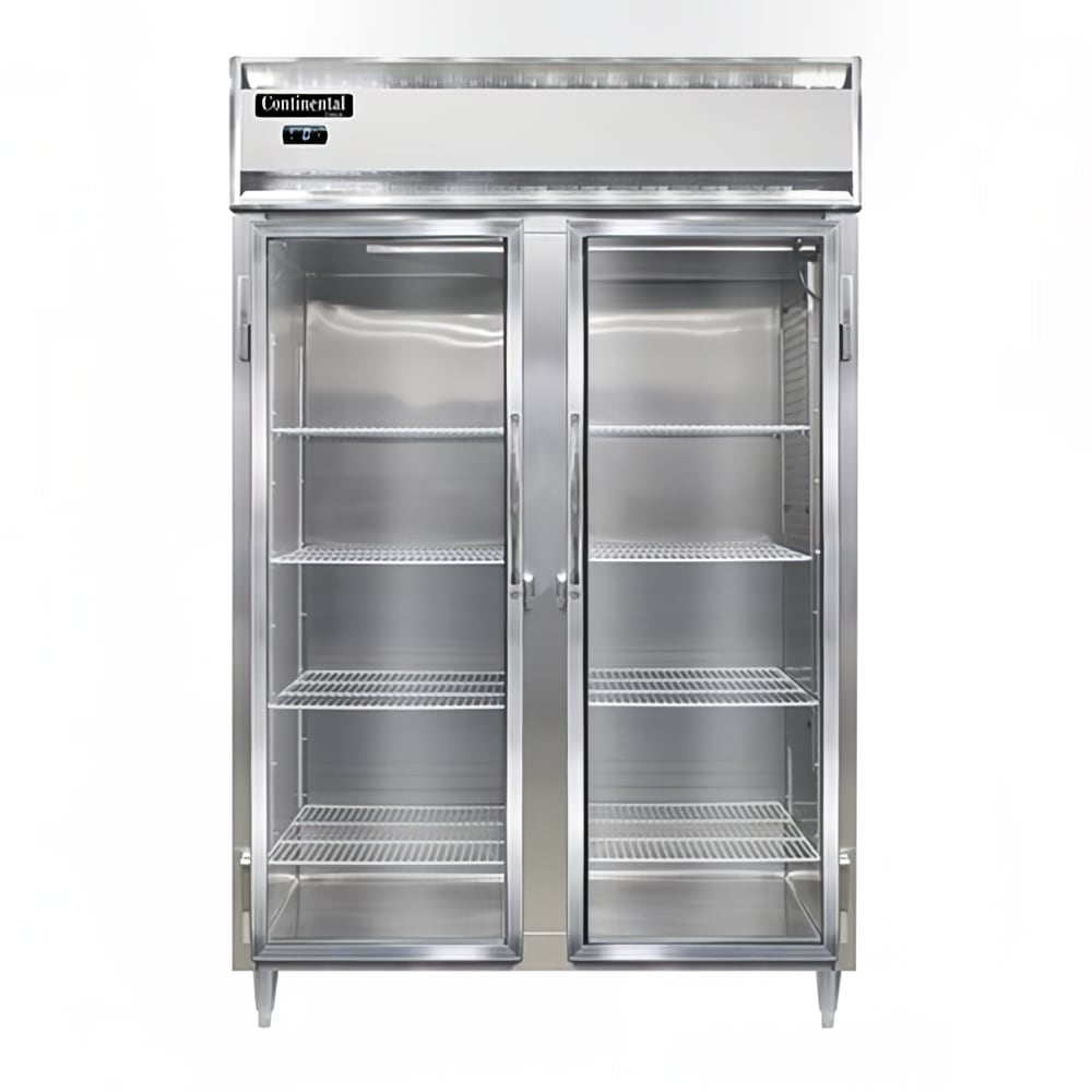 Continental D2FNGD 52" Designer Line Two Section Reach In Freezer, (2) Left/Right Hinge Glass Doors, 115v